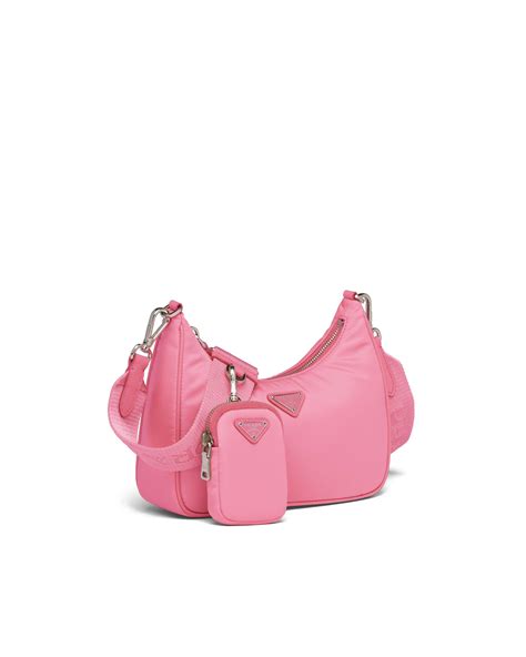 prada tote bag nylon pink|prada nylon bag re edition.